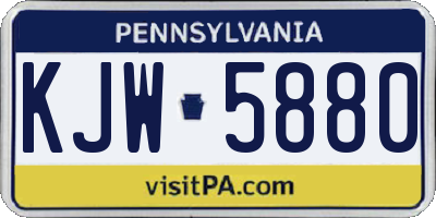 PA license plate KJW5880