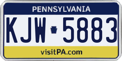 PA license plate KJW5883