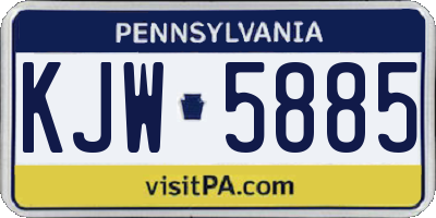 PA license plate KJW5885