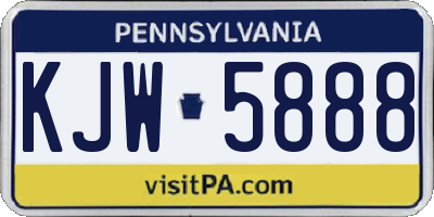 PA license plate KJW5888