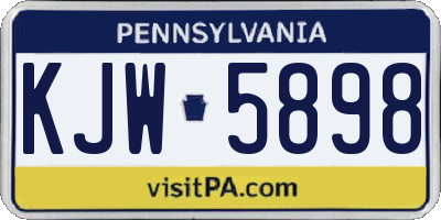 PA license plate KJW5898