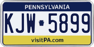 PA license plate KJW5899