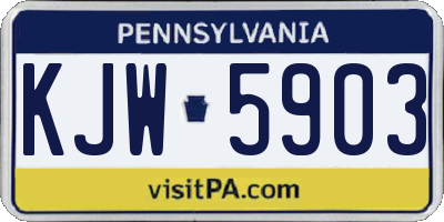 PA license plate KJW5903