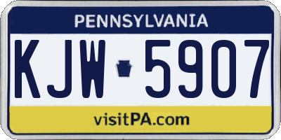 PA license plate KJW5907