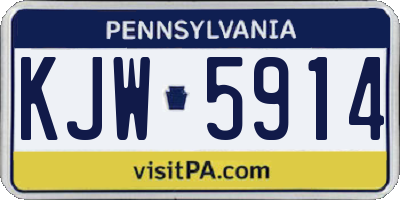 PA license plate KJW5914