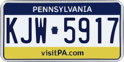 PA license plate KJW5917