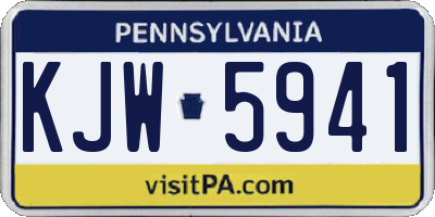 PA license plate KJW5941