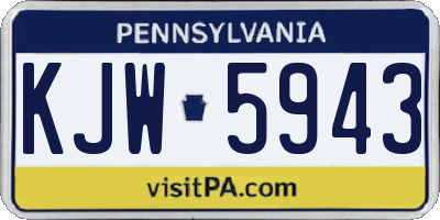 PA license plate KJW5943