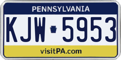 PA license plate KJW5953