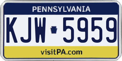 PA license plate KJW5959