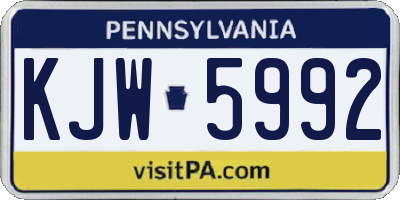 PA license plate KJW5992