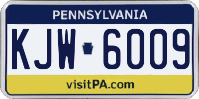 PA license plate KJW6009