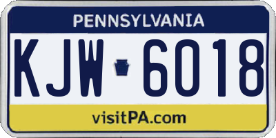 PA license plate KJW6018