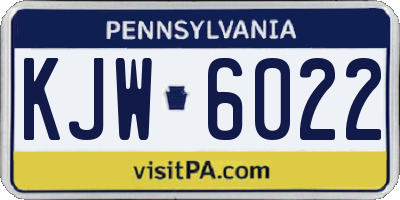 PA license plate KJW6022