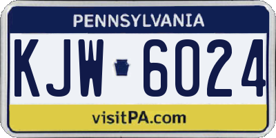 PA license plate KJW6024