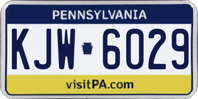 PA license plate KJW6029