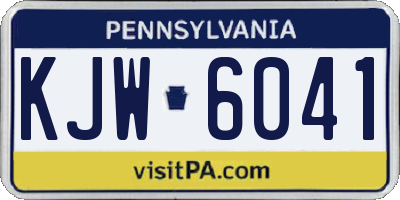 PA license plate KJW6041