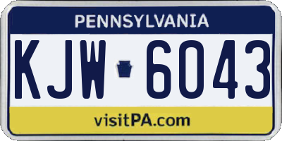 PA license plate KJW6043