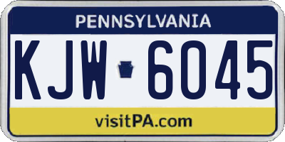 PA license plate KJW6045