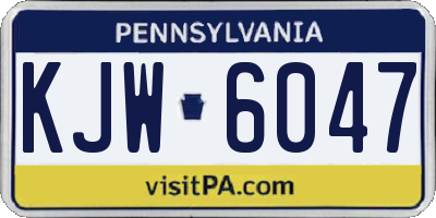 PA license plate KJW6047