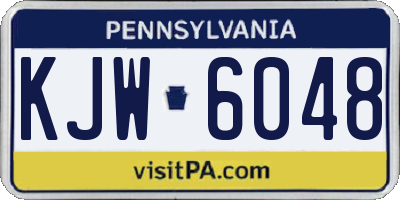PA license plate KJW6048