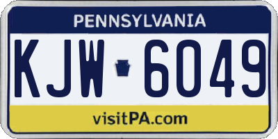 PA license plate KJW6049