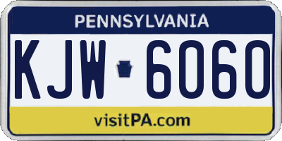 PA license plate KJW6060