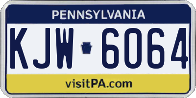 PA license plate KJW6064
