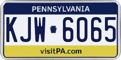 PA license plate KJW6065