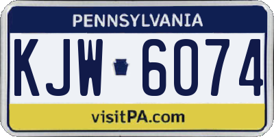 PA license plate KJW6074