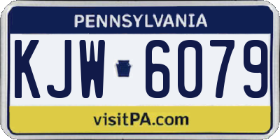 PA license plate KJW6079