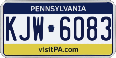 PA license plate KJW6083