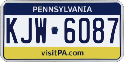 PA license plate KJW6087
