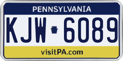 PA license plate KJW6089