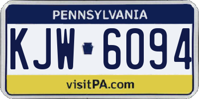 PA license plate KJW6094