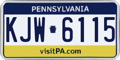 PA license plate KJW6115