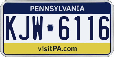 PA license plate KJW6116