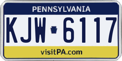 PA license plate KJW6117