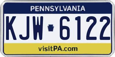 PA license plate KJW6122