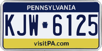 PA license plate KJW6125