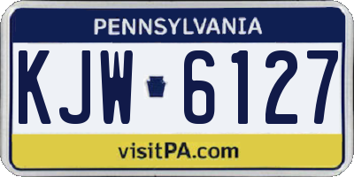 PA license plate KJW6127
