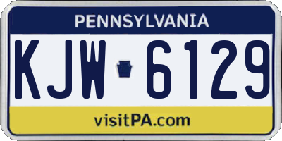 PA license plate KJW6129
