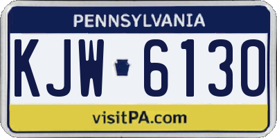 PA license plate KJW6130