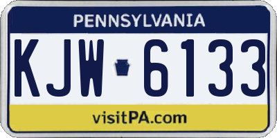 PA license plate KJW6133