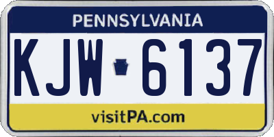 PA license plate KJW6137