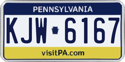 PA license plate KJW6167