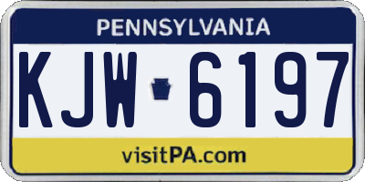 PA license plate KJW6197