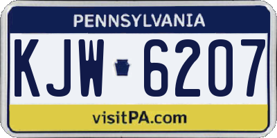 PA license plate KJW6207