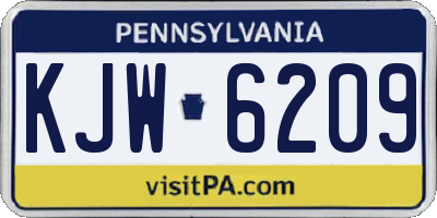 PA license plate KJW6209