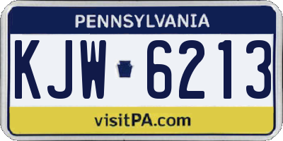 PA license plate KJW6213